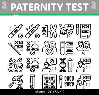 Paternity Test Dna Collection Icons Set Vector Stock Vector