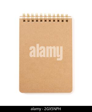Spiral notepad Isolated on white background. Template mock up Stock Photo