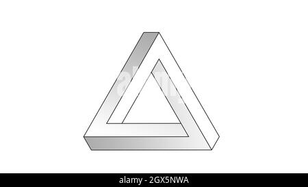 Penrose Triangle. Illustration. Triangle on a clean background Stock Photo