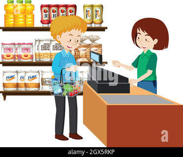 A man glossary shopping Stock Vector