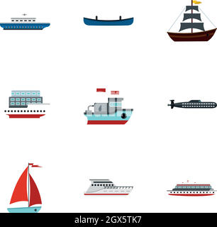 Boat Or Ship Icons Black & White Set Big Stock Vector Image & Art - Alamy