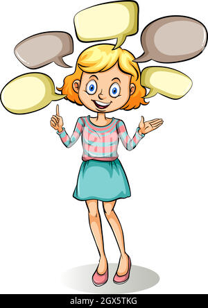 Girl with empty callouts Stock Vector