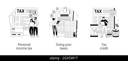 Years tax bill abstract concept vector illustrations. Stock Vector