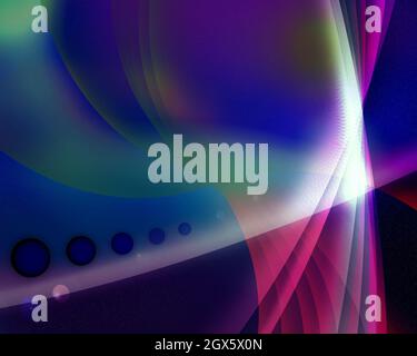 colorful and futuristic abstract background with bright lines and circles Stock Photo