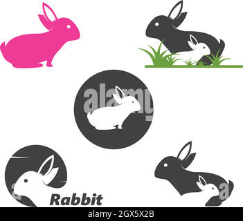 Rabbit Logo template vector icon illustration Stock Vector