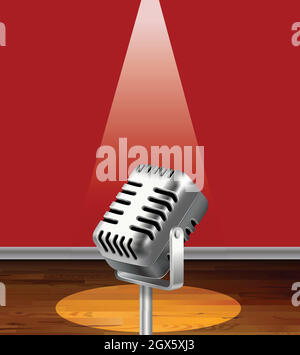Antique shiny microphone illustration Stock Vector Image & Art - Alamy