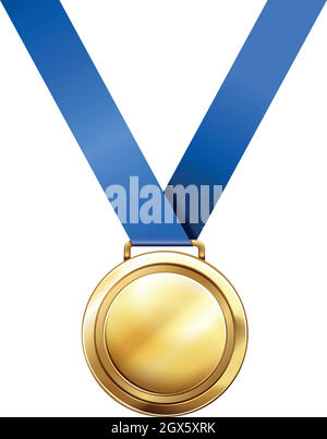 Medal on a red, white and blue ribbon Stock Photo - Alamy