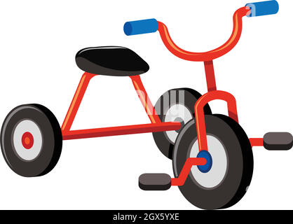 A Red Tricycle on White Background Stock Vector