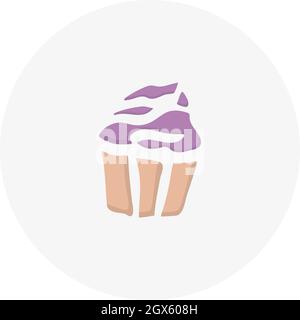 Hand-drawn muffin. Doodle style vector illustration. Design element for postcards, invitations or oher graphic and web design. Stock Vector