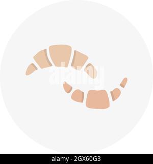 Hand-drawn croissant. Doodle style vector illustration. Design element for postcards, invitations or other graphic and web design. Stock Vector