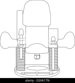Ellectric power milling tool color vector illustration Stock Vector