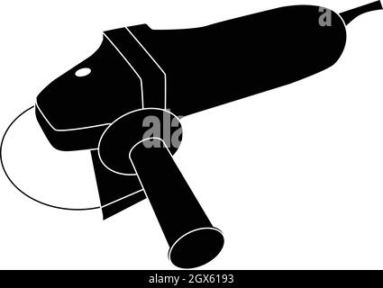 Sanding electric grinder machine silhouette vector illustration isolated Stock Vector