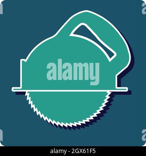 Electric circular repair tool icon button illustration isolated Stock Vector