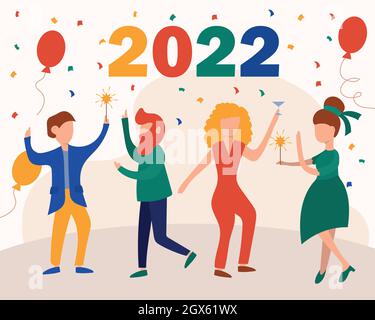 Happy people dancing at party flat vector illustration Stock Vector ...