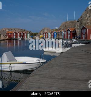 september-10-2021-smogen-sweden-the-old-wooden-beach-houses-along