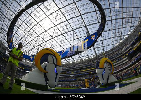 General view of SoFi Stadium as the Los Angeles Rams play against the San  Francisco 49ers in an NFL football game, Sunday, Oct. 30, 2022, in  Inglewood, Calif. The 49ers won 31-14. (