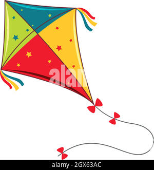 Colorful kite on white background Stock Vector