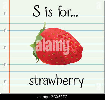 Flashcard letter S is for strawberry Stock Vector Image & Art - Alamy