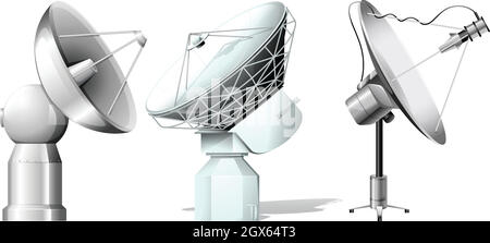 Three satellites Stock Vector