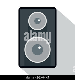 Subwoofer icon, flat style Stock Vector