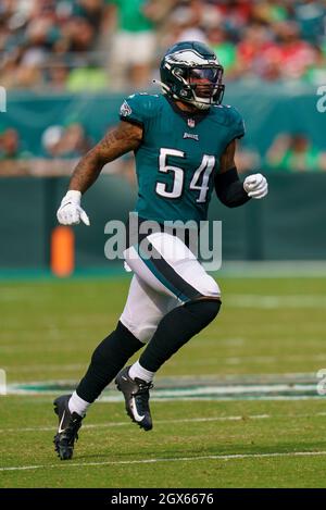 Philadelphia Eagles linebacker Shaun Bradley (54) walks off the