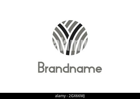 Letter Y fingerprint logo design concept. Simple circular logo but very creative, modern and unique logo design. Stock Vector