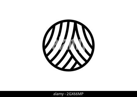 Woven circle logo. Can be used for the letter A logo. Stock Vector