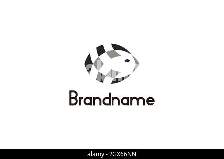 Digital fish logo design concept. Stock Vector