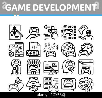 Video Game Development Collection Icons Set Vector Stock Vector