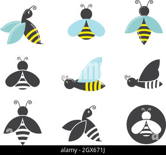 honey Bee Logo Template vector icon illustration Stock Vector