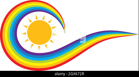 rainbow logo icon vector template Stock Vector