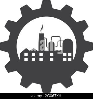 industrial factory building icon vector illustration design Stock Vector
