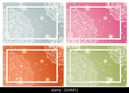 Four background with mandala patterns Stock Vector