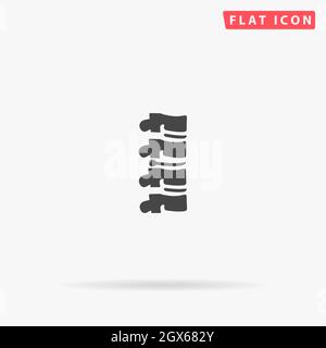 Herniated intervertebral disc flat vector icon. Hand drawn style design illustrations. Stock Vector