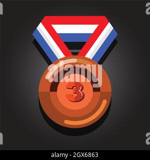 Bronze medal - Flat design Stock Vector