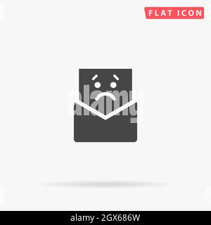 Bad News, Sad Message flat vector icon. Hand drawn style design illustrations. Stock Vector