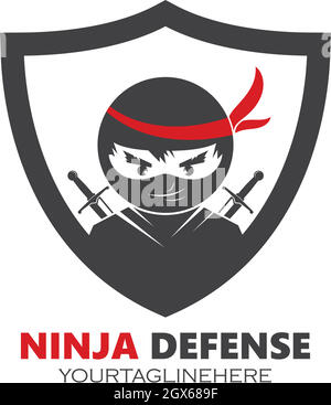 ninja defense  logo template vector illustration Stock Vector