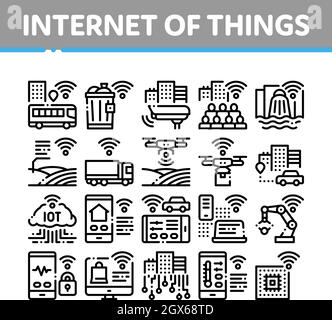 Internet Of Things Collection Icons Set Vector Stock Vector