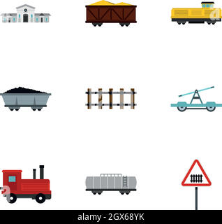 Freight railroad car icons set Stock Vector Image & Art - Alamy