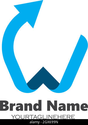 w arrow  Letter Icon Design Vector Stock Vector