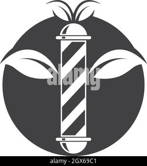 eco barber shop icon logo vector icon Stock Vector
