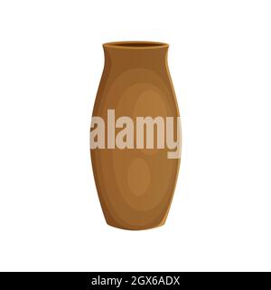 Earthenware ceramic vase brown color Stock Vector