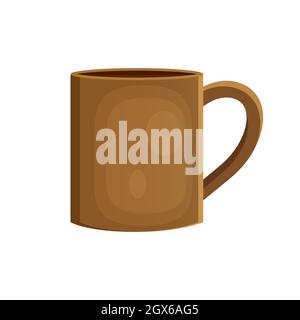 Earthenware ceramic cap brown color Stock Vector