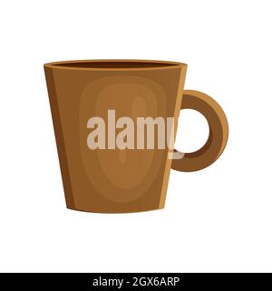Earthenware ceramic cap brown color Stock Vector