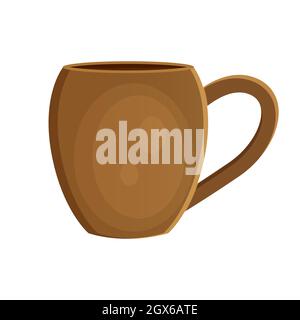 Earthenware ceramic cap brown color Stock Vector