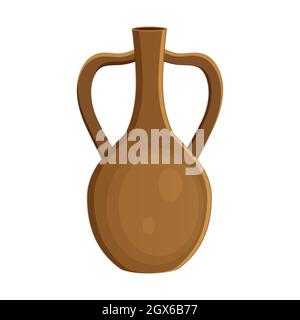 Earthenware ceramic amphora brown color Stock Vector