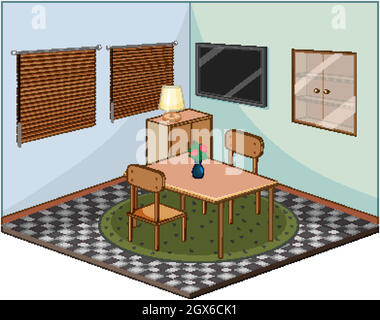 Living room interior design with furnitures illustration Stock Vector ...
