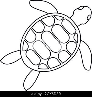 Sea turtle thin line icon, ocean animals concept, tortoise sign on ...