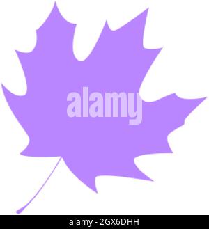 Maple leaf icon silhouette. Filled leaf glyph. Stock Vector