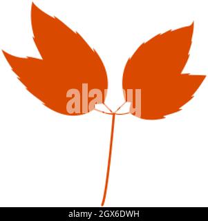 Flat leaf icon silhouette. Filled leaf glyph Stock Vector